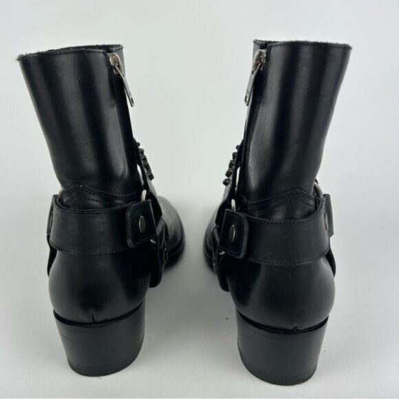 Saint Laurent Studded Black Leather Wyatt Boot Size 39 - Picture 13 of 13